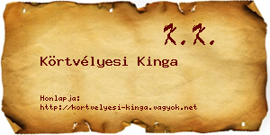 Körtvélyesi Kinga névjegykártya